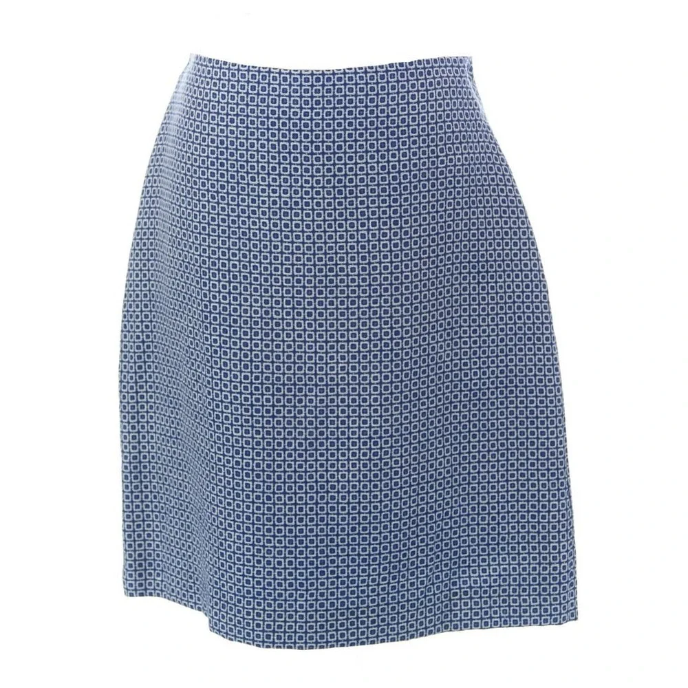 BODEN Women's Blue British Wool Printed Skirt Blue WG473 US‎ 10R $110 NWT
